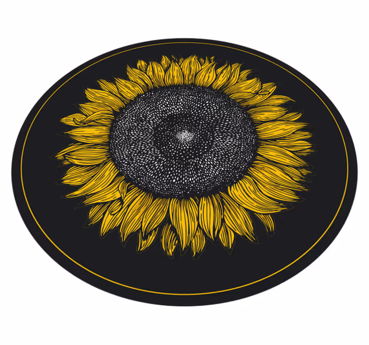 Stort solsikkedesign Blomster og planter vinyltæppe - TenStickers