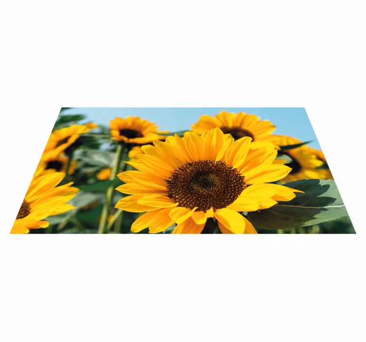 Lyst solsikkedesign Blomster og planter vinyltæppe - TenStickers