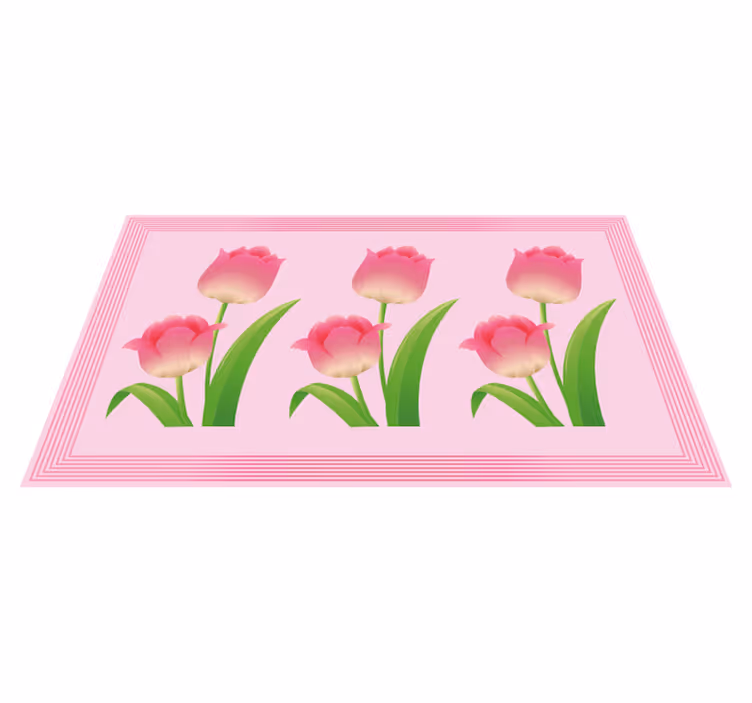 Lyserød tulipanudstilling Blomster og planter vinyltæppe - TenStickers
