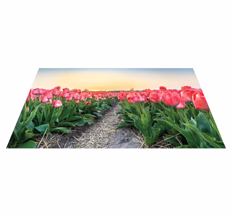 Tulipanmarksperspektiv Blomster og planter vinyltæppe - TenStickers
