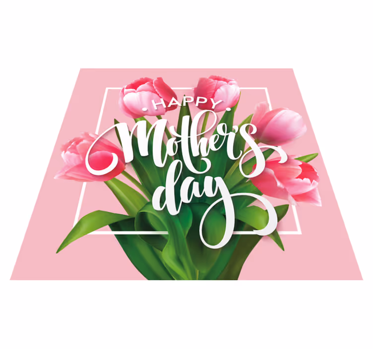 Glad mødres dag tulipan blomster tæppe - TenStickers