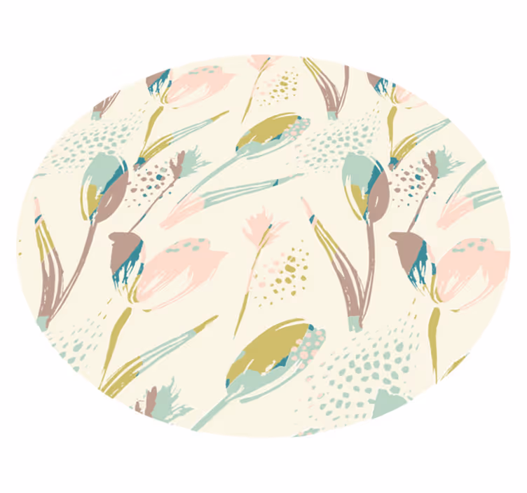 Tulipan mønster blomster vinyl tæppe - TenStickers
