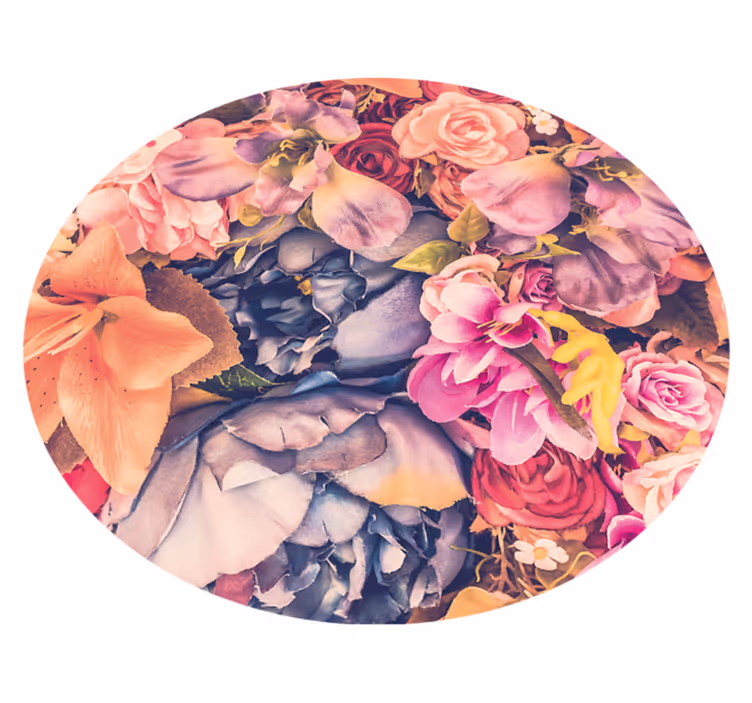 Rundt blomsterarrangement Blomster og planter vinyltæppe - TenStickers
