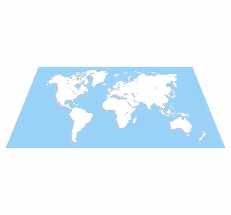 Verdenskort vinyl tæppe globalt kort - TenStickers