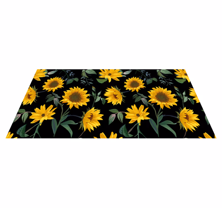 Solsikke blomstermønster Blomster og planter vinyltæppe - TenStickers