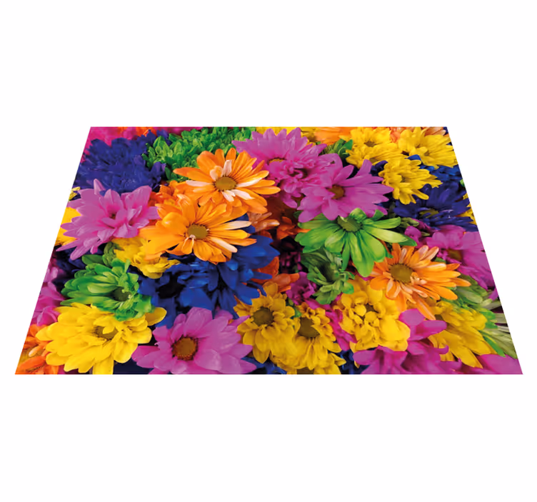 Farverig blomsterudstilling Blomster og planter vinyltæppe - TenStickers