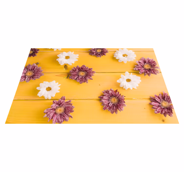 Lyserøde og hvide kronblade Blomster og planter vinyltæppe - TenStickers
