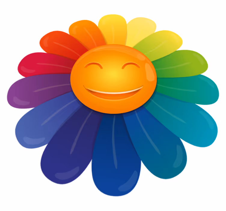 Smiley blomsterprint vinyl tæppe - TenStickers