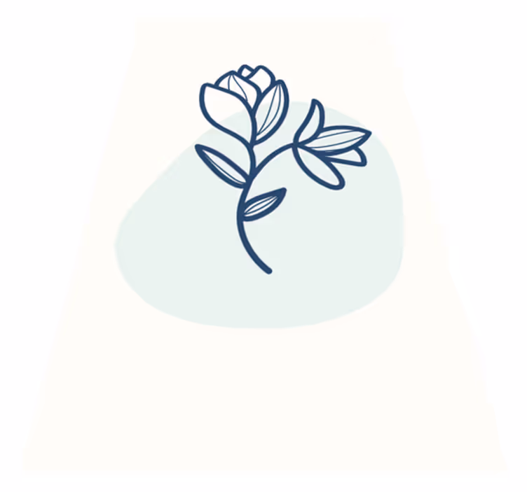 Botanisk omridsillustration Blomster og planter vinyltæppe - TenStickers