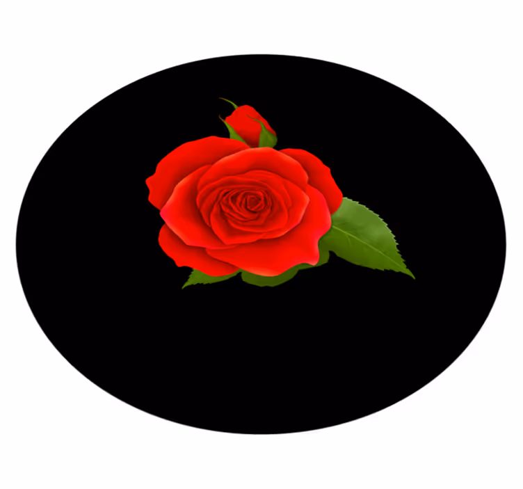 Rød rose glæde Blomster og planter vinyltæppe - TenStickers