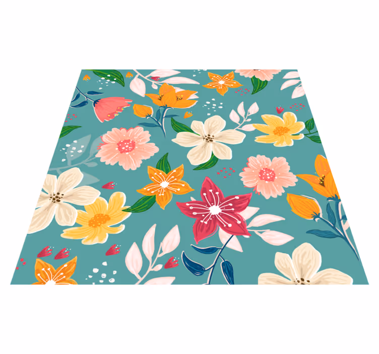 Blomstermønsterleg Blomster og planter vinyltæppe - TenStickers