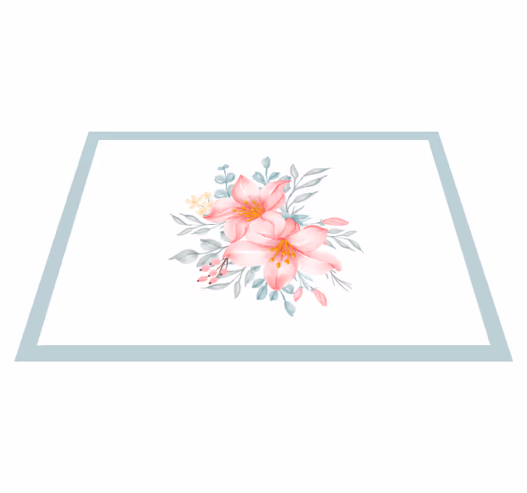 Blomster og planter vinyltæppe i pink blomster elegance - TenStickers