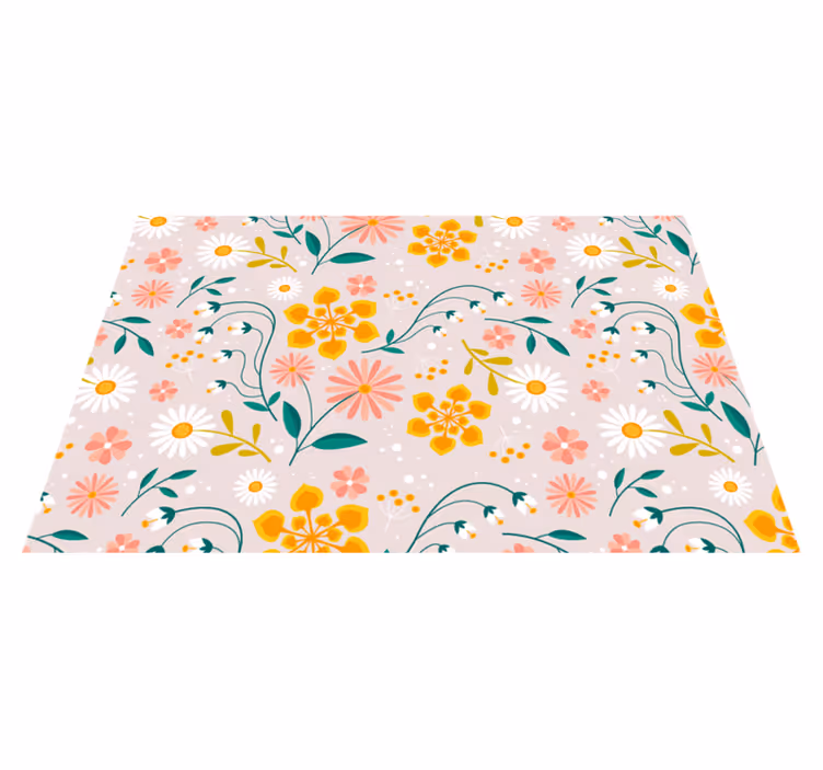 Marguerit felt design Blomster og planter vinyltæppe - TenStickers