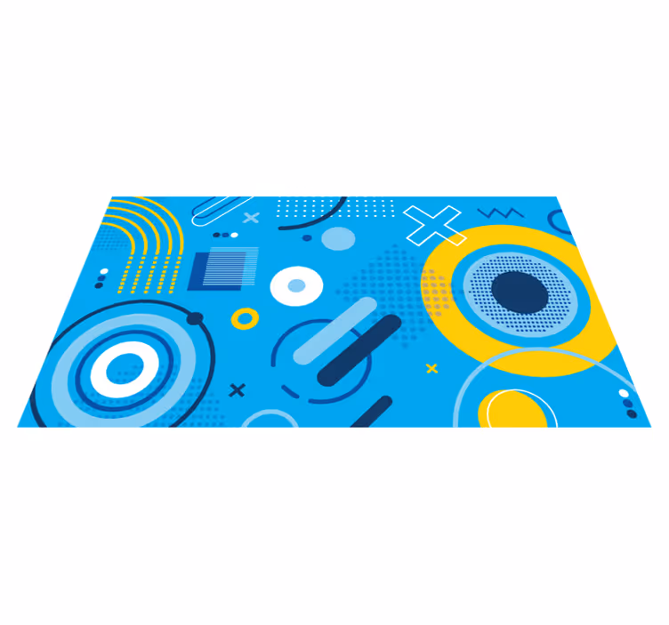 Blåt moderne motiv geometriske vinyl tæppe - TenStickers
