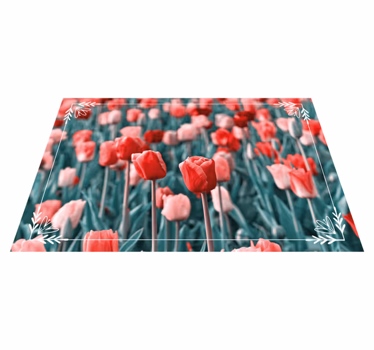 Tulipanmark scene Blomster og planter vinyltæppe - TenStickers