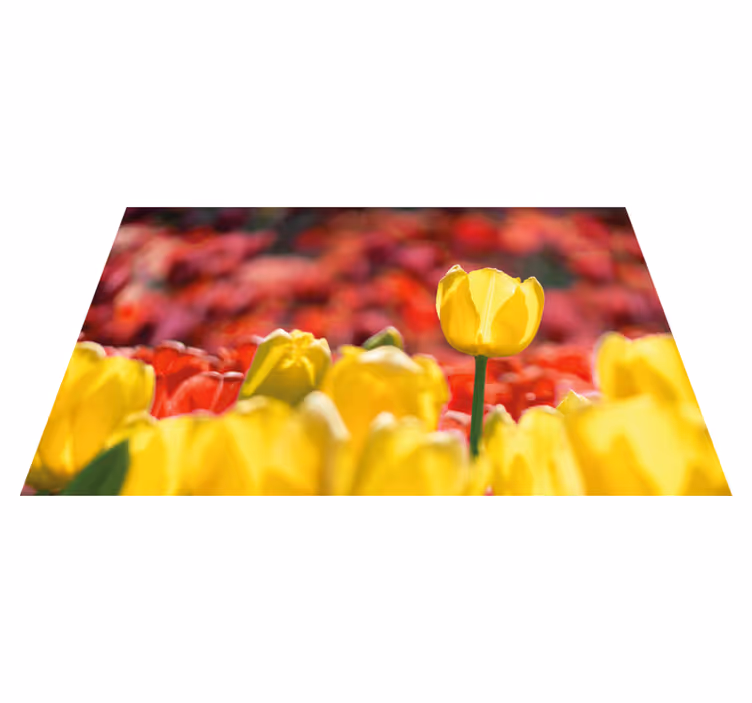 Gule tulipanblomster Blomster og planter vinyltæppe - TenStickers