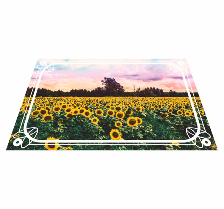 Solsikkemark scene natur vinyl tæppe - TenStickers