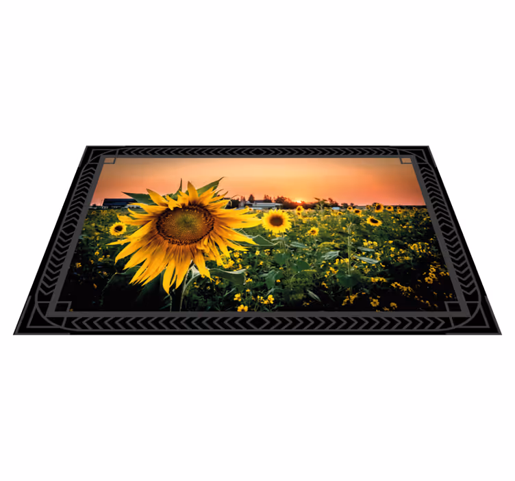 Solsikke solnedgang Blomster og planter vinyltæppe - TenStickers