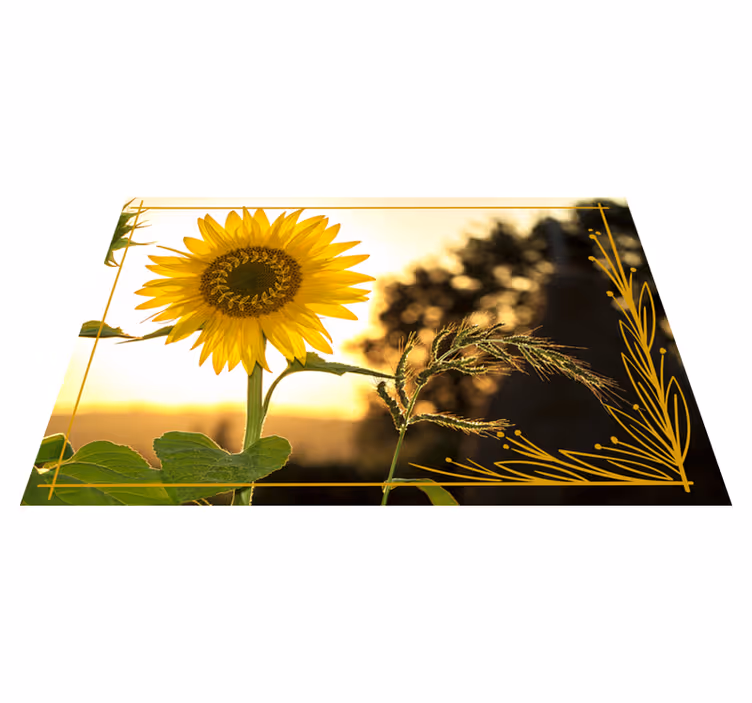 Solsikkeblomst Blomster og planter vinyltæppe - TenStickers