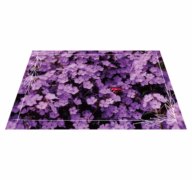 Lilla nuancer Blomster og planter vinyltæppe - TenStickers