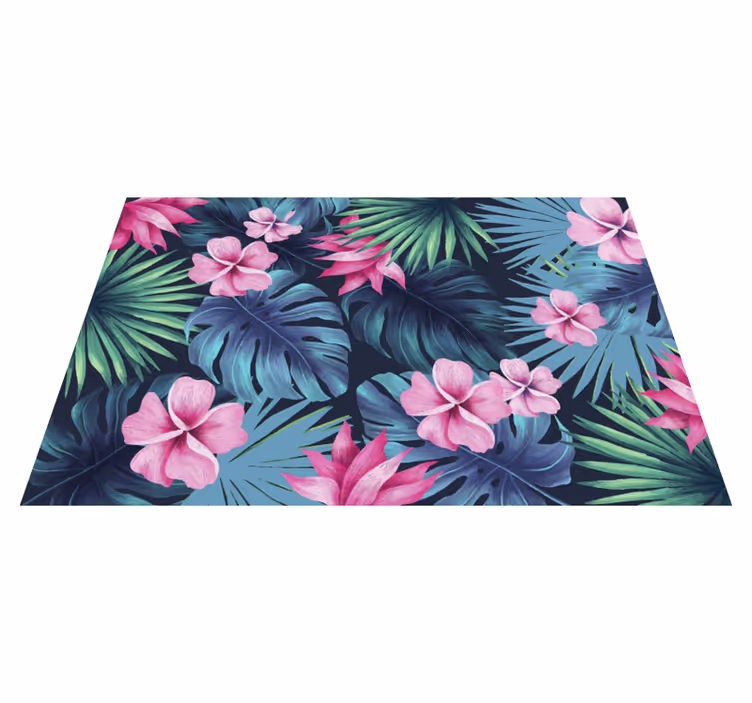 Tropisk blomstermotiv Blomster og planter vinyltæppe - TenStickers