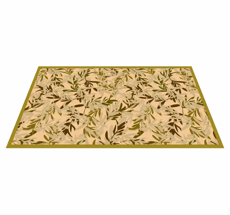Tyndt beige blad natur vinyltæppe - TenStickers