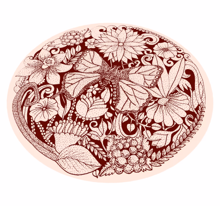 Delikat vingedesign Blomster og planter vinyltæppe - TenStickers