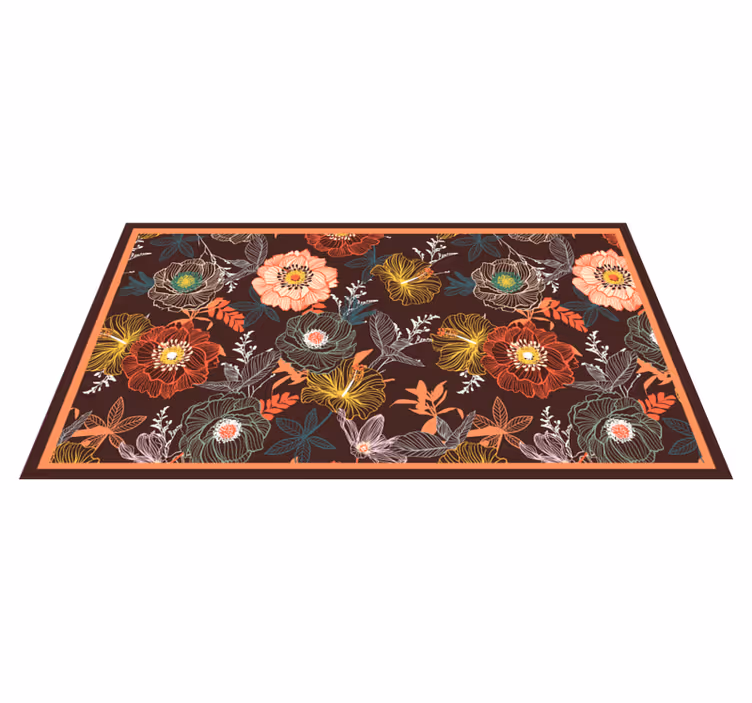 Vintage burst-design Blomster og planter vinyltæppe - TenStickers
