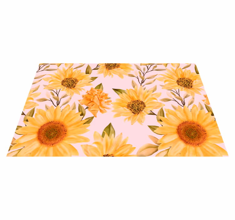 Solsikke blomsterkoncept Blomster og planter vinyltæppe - TenStickers