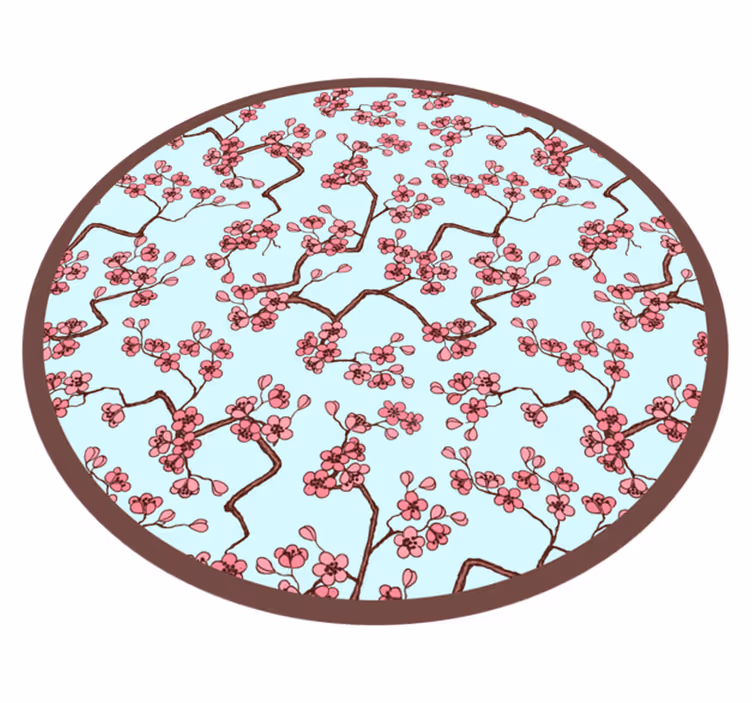 Kirsebærblomst mønster Blomster og planter vinyltæppe - TenStickers