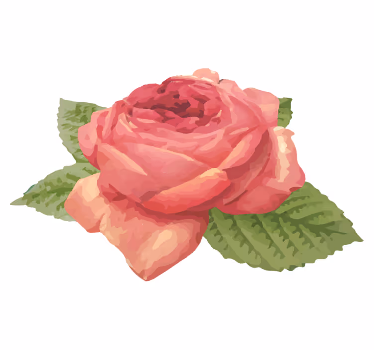 Levende rosenblomst Blomster og planter vinyltæppe - TenStickers