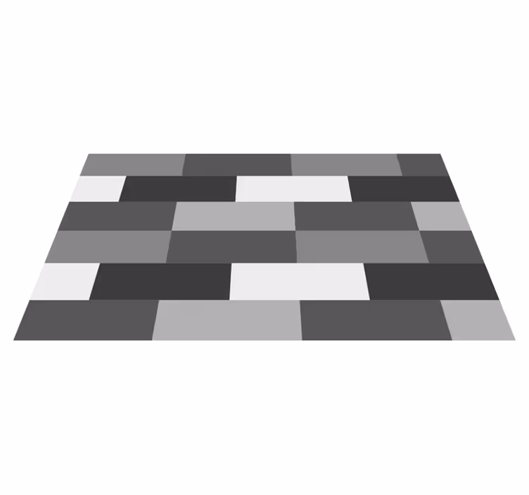 Monokrom bloklayout vinyl tæppe til badeværelset - TenStickers