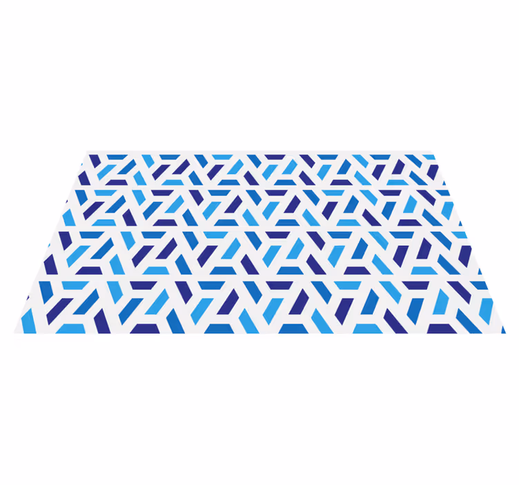 Blå mønstrede former geometriske vinyl tæppe - TenStickers