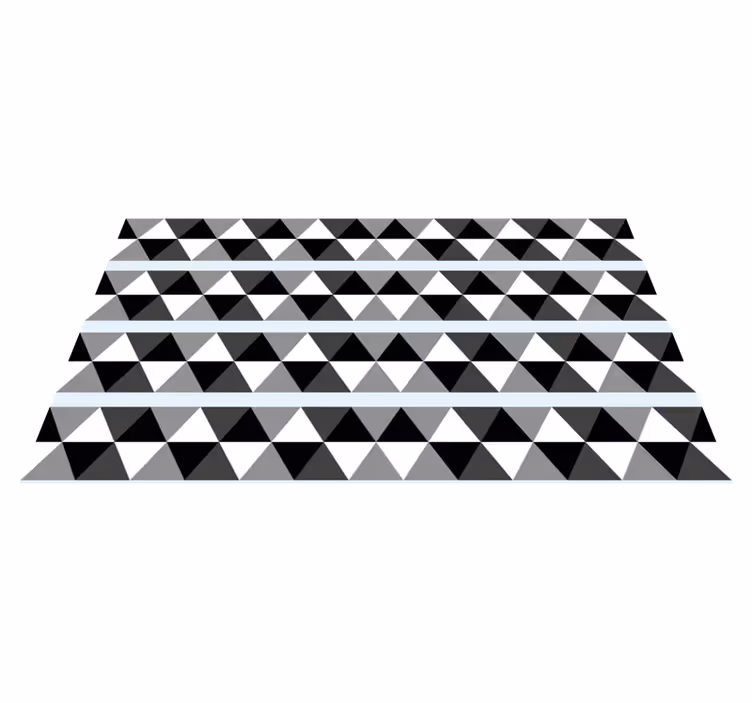 Gråt trekantmønster geometriske vinyl tæppe - TenStickers