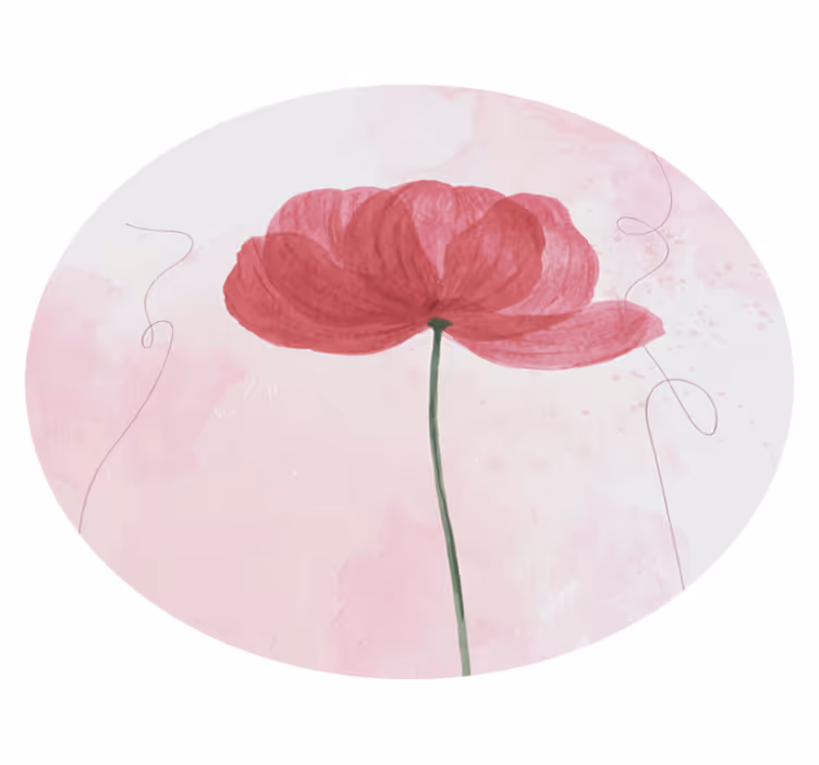 Akvarel valmue design Blomster og planter vinyltæppe - TenStickers