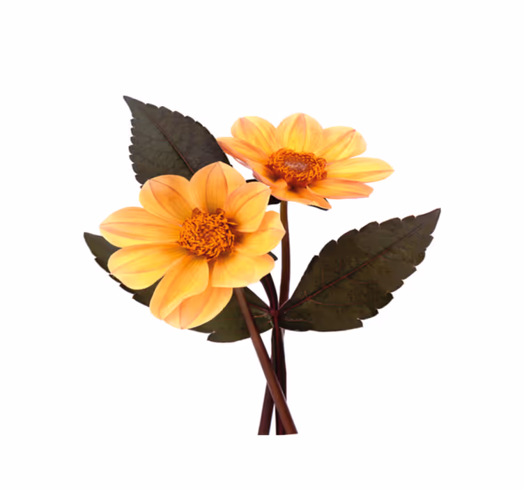 Gule blomster og sorte blade cirkulært tæppe - TenStickers