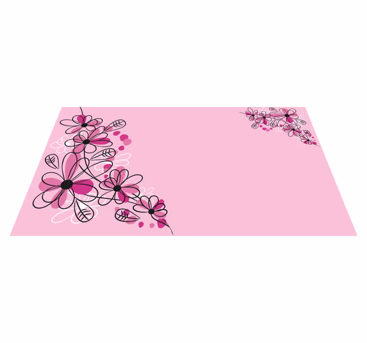 Blomster og planter vinyltæppe lyserød charme - TenStickers