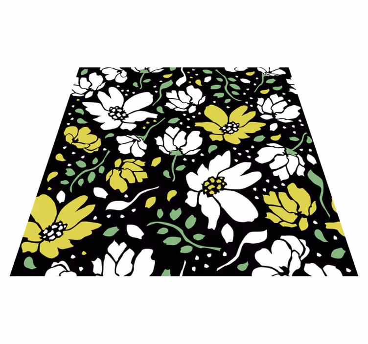Dristigt blomstermønster Blomster og planter vinyltæppe - TenStickers