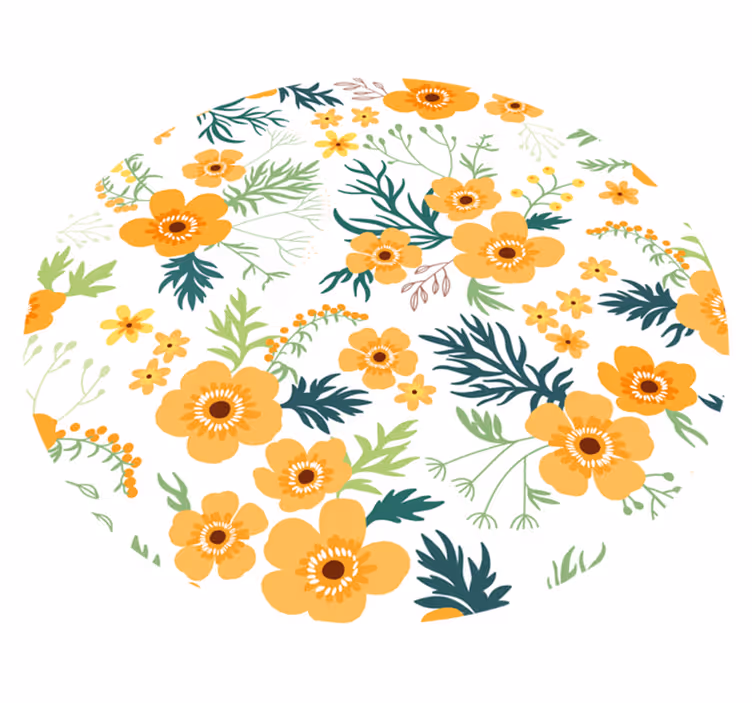 Blomsterbuket mønster Blomster og planter vinyltæppe - TenStickers