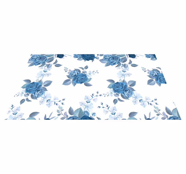 Blå blomsterarrangement Blomster og planter vinyltæppe - TenStickers