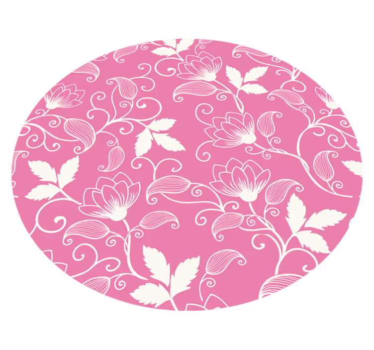 Lyserøde blomsterhvirvler Blomster og planter vinyltæppe - TenStickers