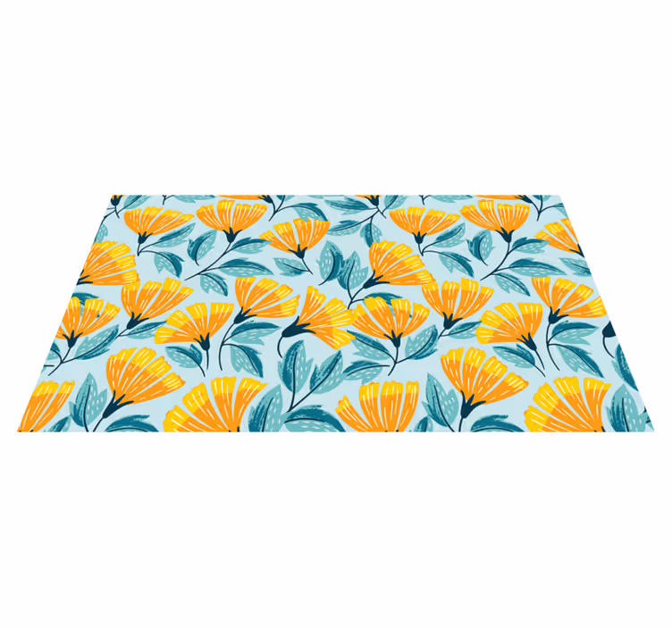 Livligt botanisk motiv Blomster og planter vinyltæppe - TenStickers