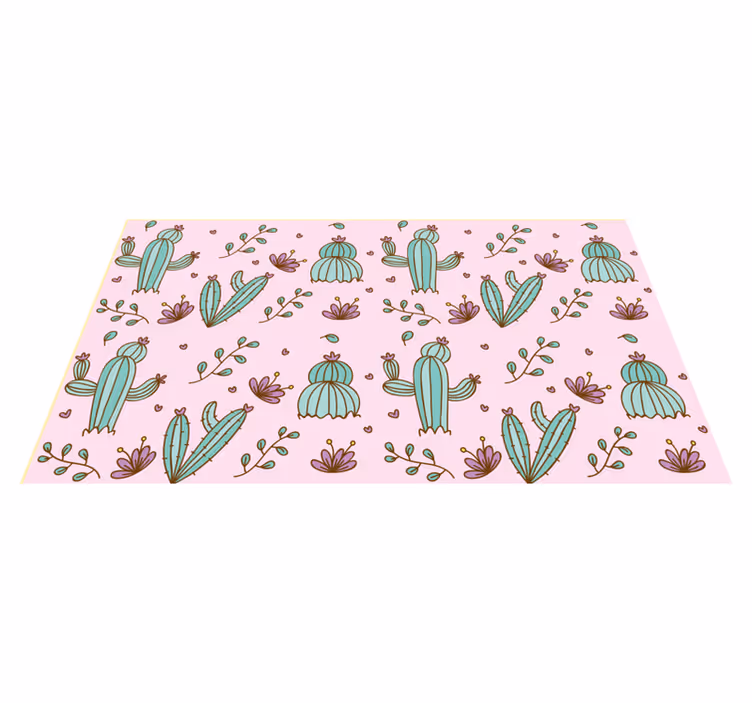 Kaktus blomstermønster Blomster og planter vinyltæppe - TenStickers