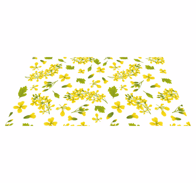 Gule blomster mønster blomstertæppe - TenStickers
