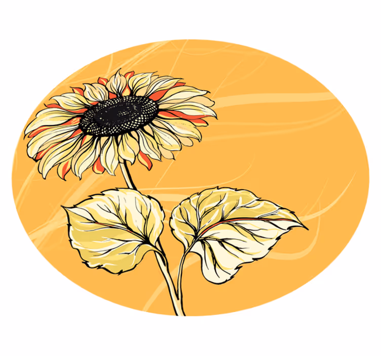 Lys solsikkeblomst Blomster og planter vinyltæppe - TenStickers