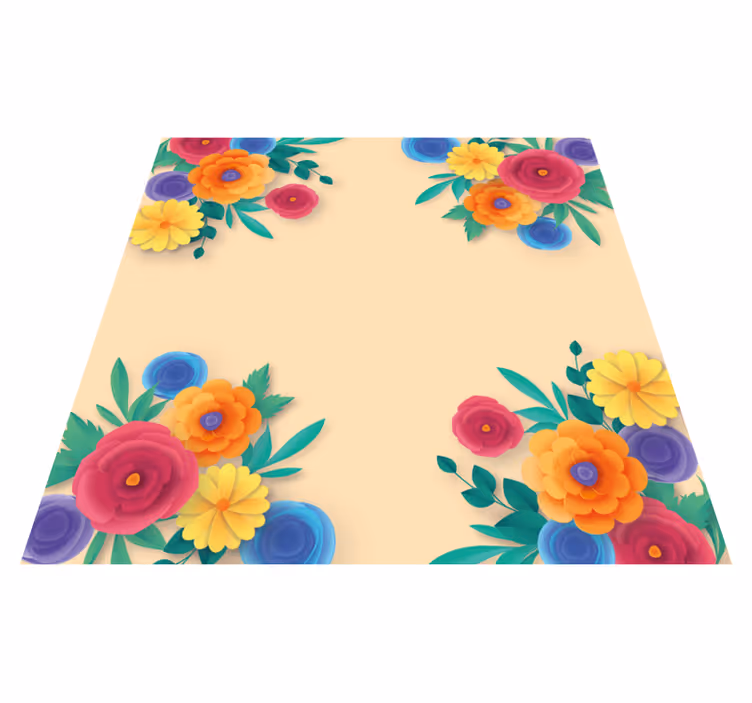 Livlig blomstring Blomster og planter vinyltæppe - TenStickers