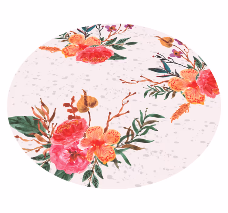 Pæoner og orkideer Blomster og planter vinyltæppe - TenStickers