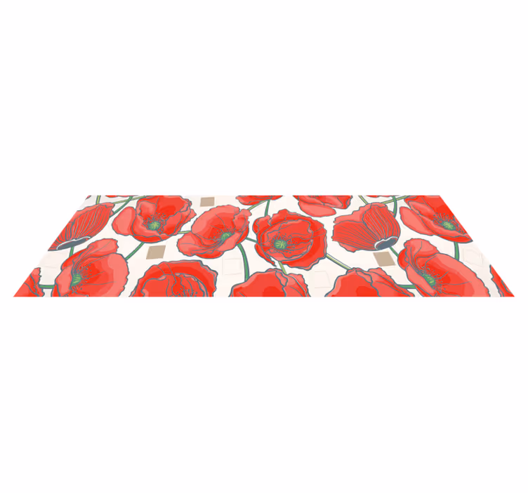 Crimson blossom-raffinement Blomster og planter vinyltæppe - TenStickers