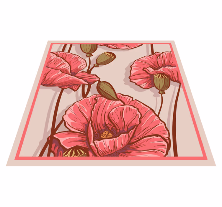 Stilfuldt blomsterdesign Blomster og planter vinyltæppe - TenStickers