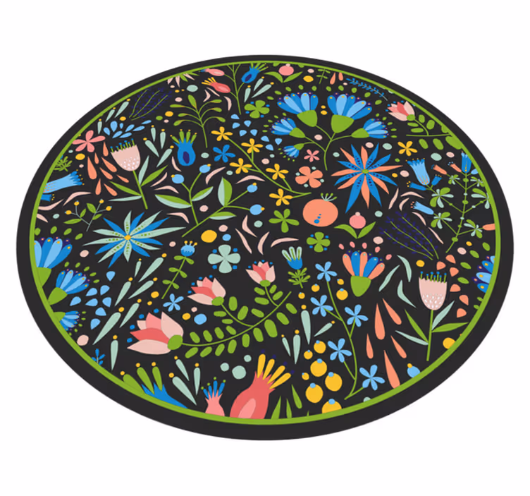 Farverige polske blomster tæppe - TenStickers